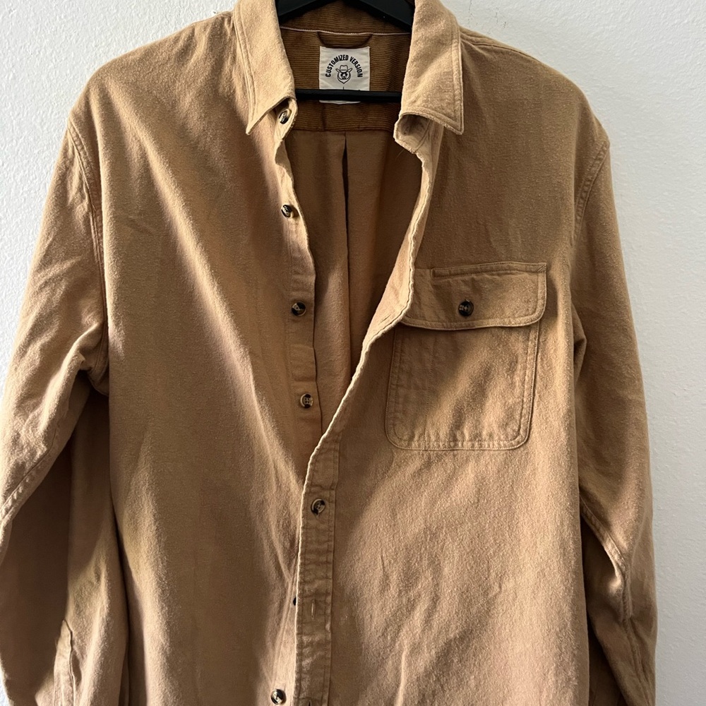 Dubinik Light Brown Work Shirt Jacket with Sherpa Lining